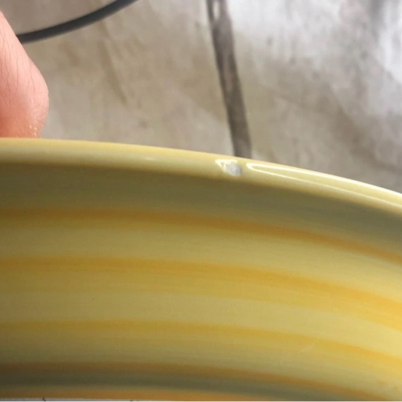 4 Citrus Grove Hand Painted Stoneware Swirl Light Blue And Yellow Dinner Plate - Picture 10 of 10